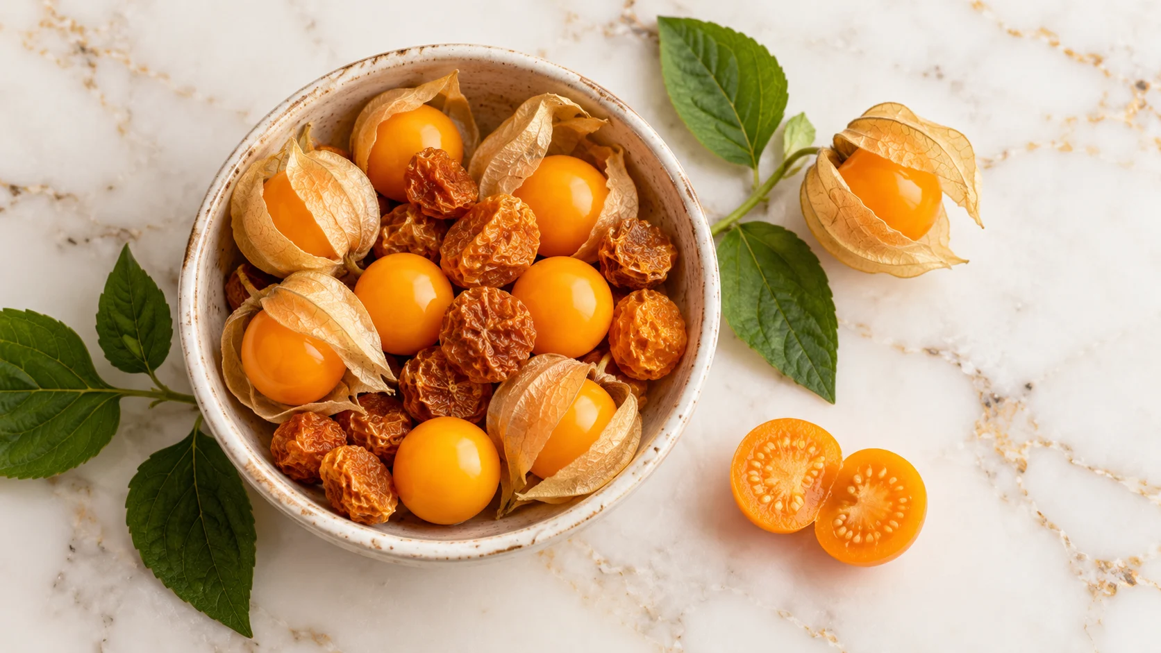 Infografía sobre los beneficios del physalis para la salud intestinal